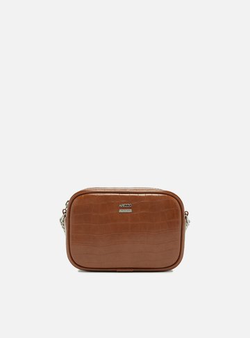 Bolsa Tiracolo Marrom Croco Pequena