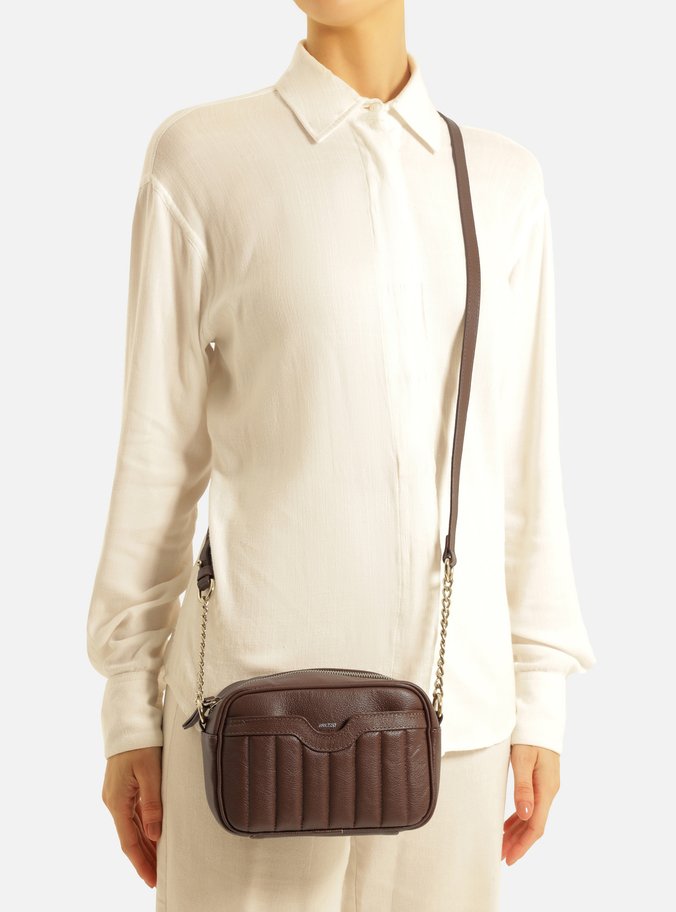 Bolsa Tiracolo Marrom Couro Francine Pequena