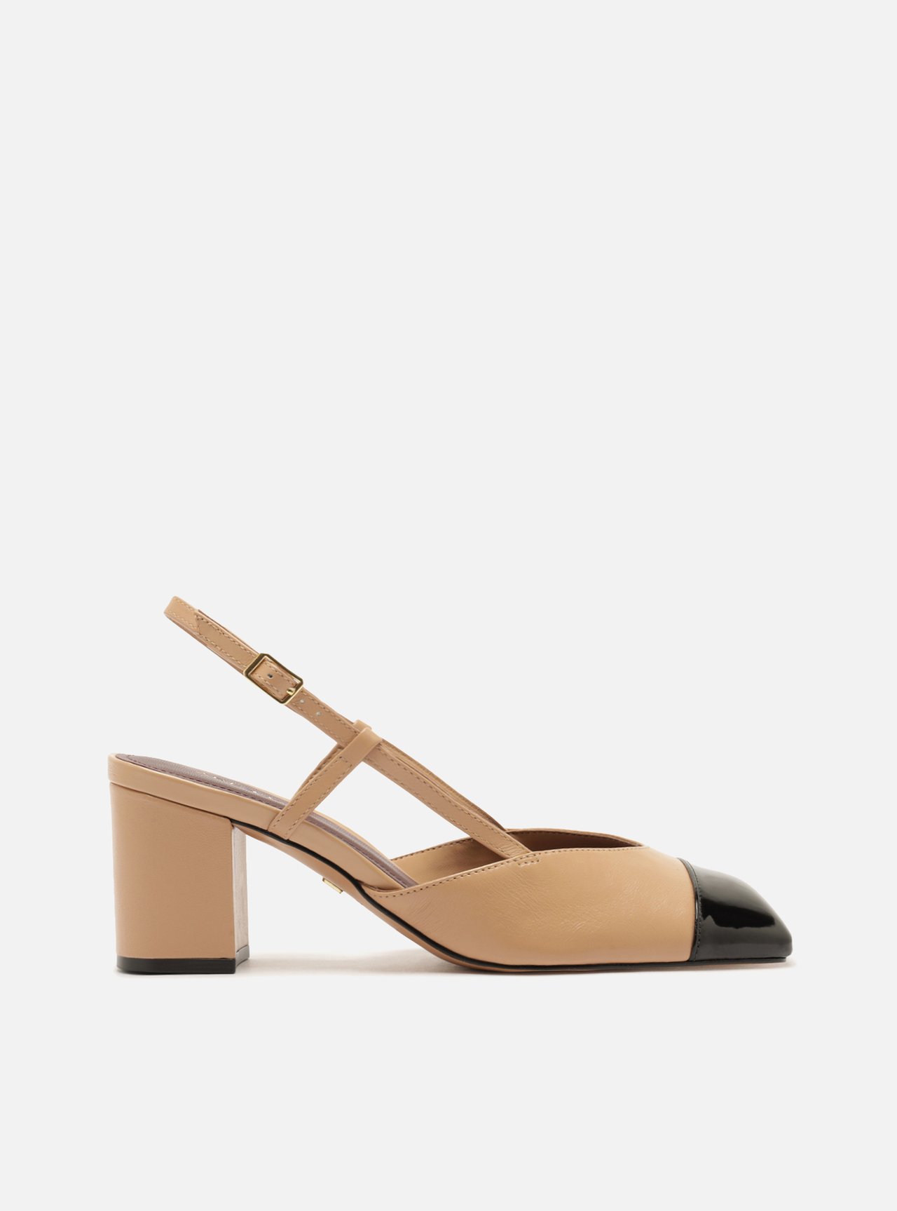 Scarpin Multicolorido Verniz Salto Bloco Slingback — foto 1