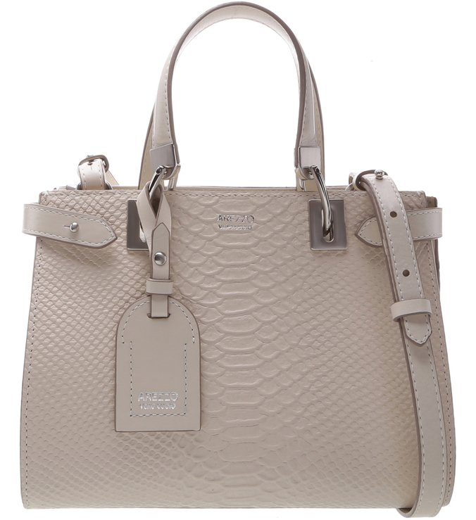 Bolsa Couro Tote Média Amare Porcelana