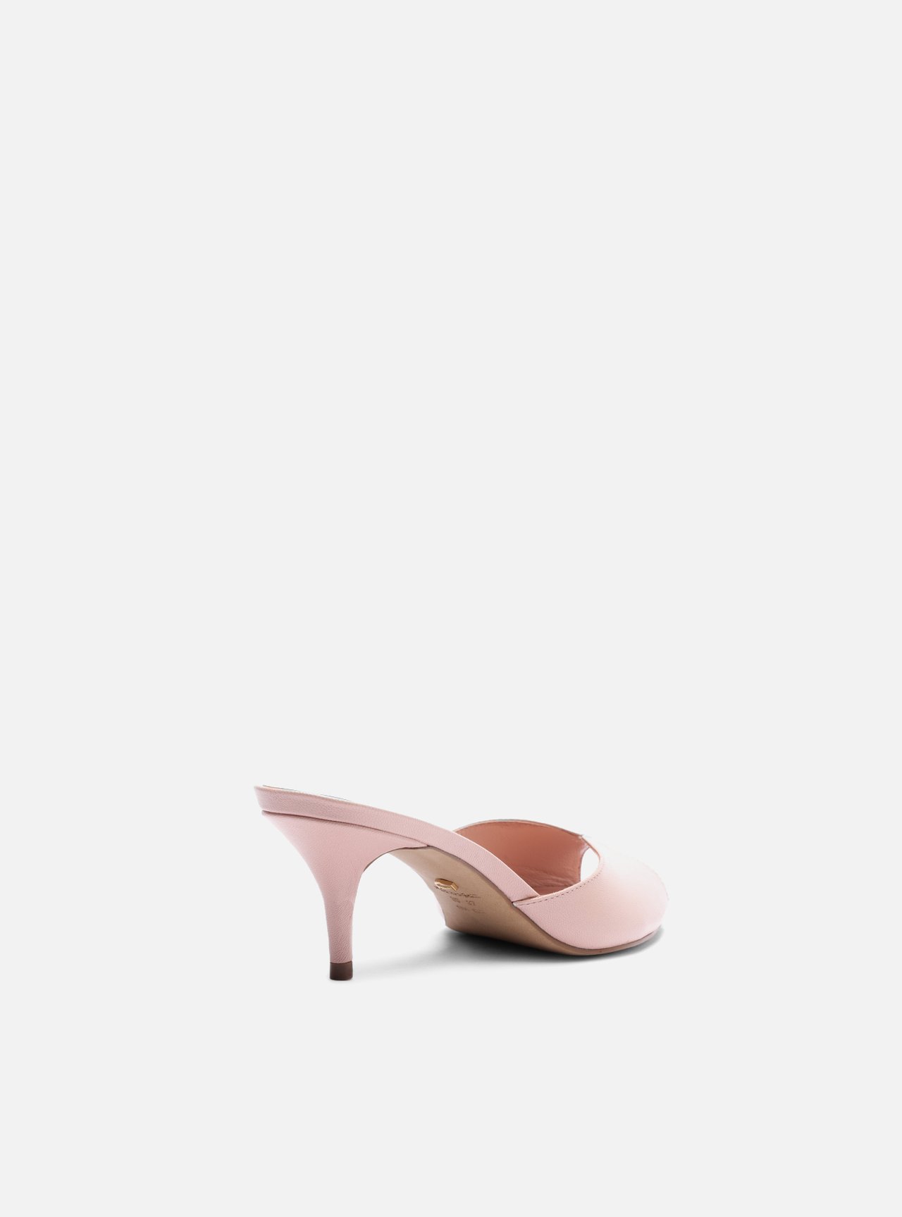 Mule Rosa Couro Salto Médio Fino — foto 3