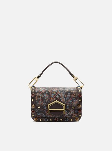 Bolsa Tiracolo Marrom Couro A001 Pequena Paisley