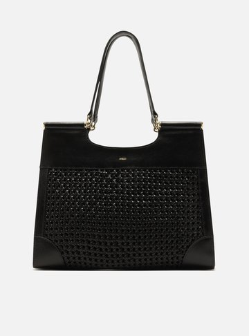 Arezzo — Bolsa Shopping Preta Couro Grande