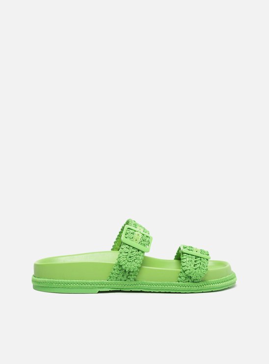 Rasteira Verde Bordada Luci