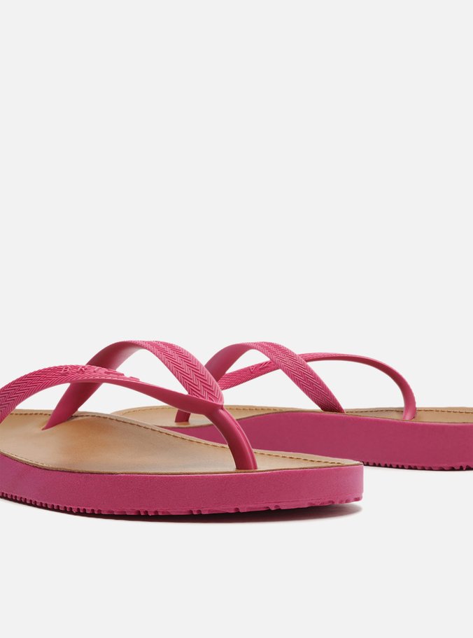 Chinelo de Dedo Rosa Palmilha Marrom