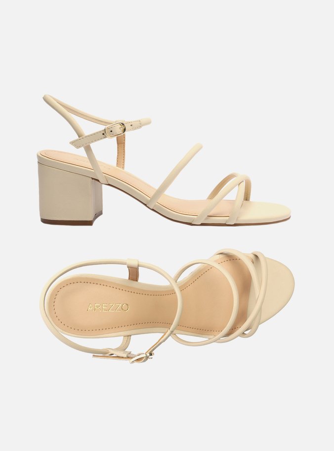 Sandália Off-White Salto Bloco Panacota