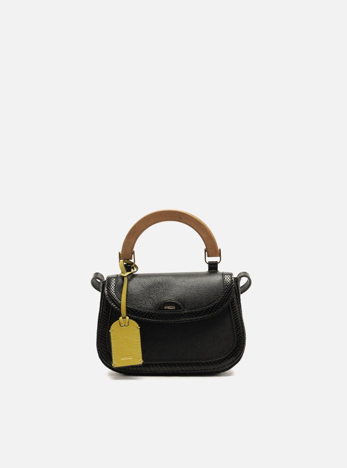 Bolsa Tote Preta Couro Pequena