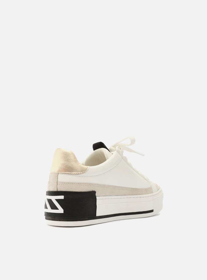 Tênis Branco Flatform Amarração Preto