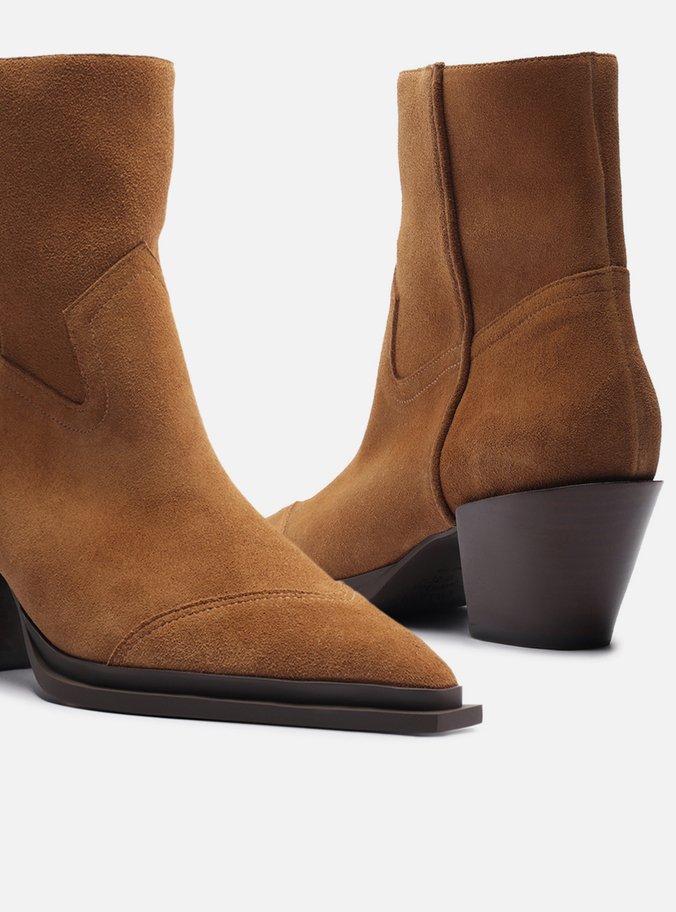 Bota Marrom Acamurçada Cano Curto Western
