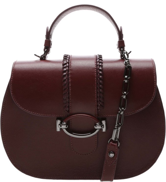 Bolsa Satchel Couro Christie Média Syrah