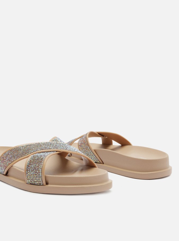 Slide Bege Strass Lara Brizza