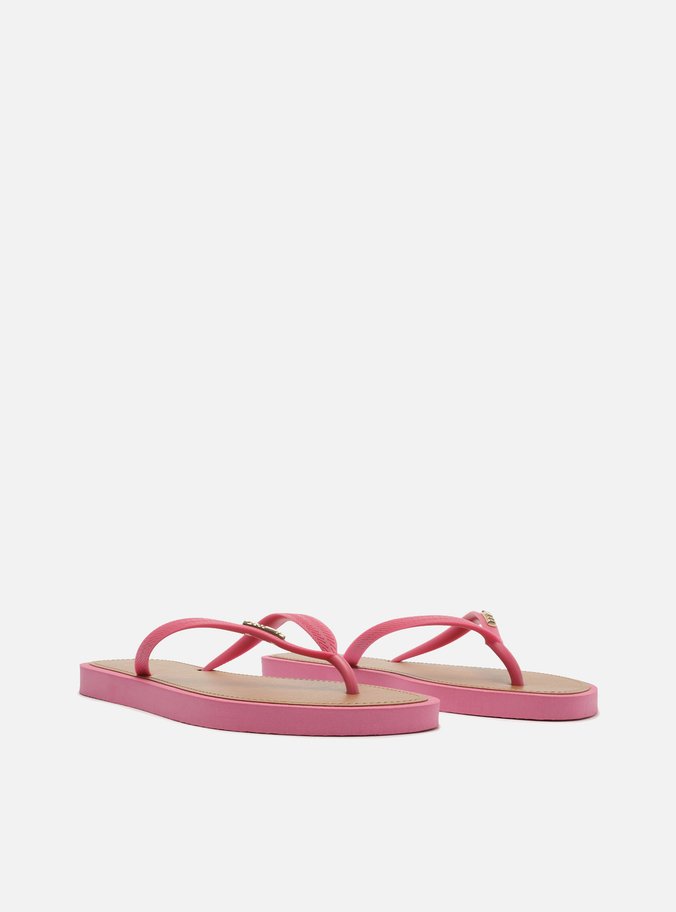 Chinelo de Dedo Tiras Pink Palmilha Marrom