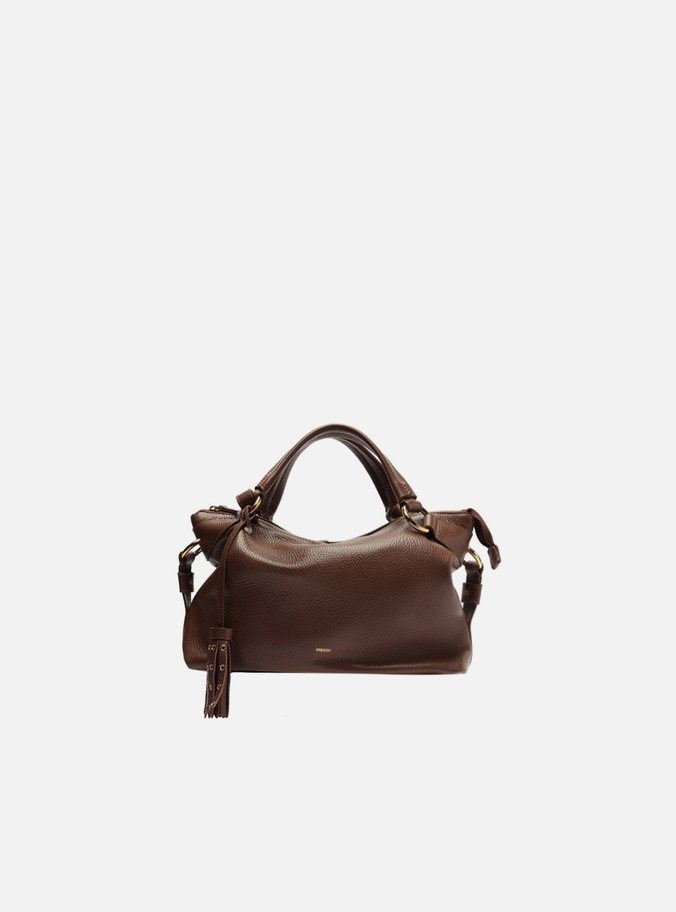 Bolsa Tote Marrom Couro Pequena Barbicacho