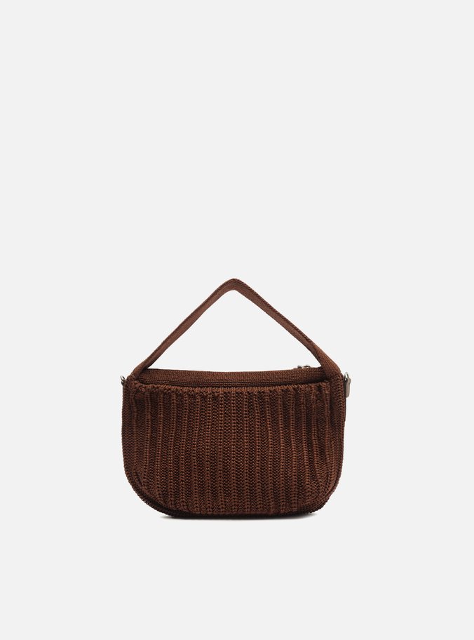 Bolsa Tiracolo Crochê Marrom Pequena