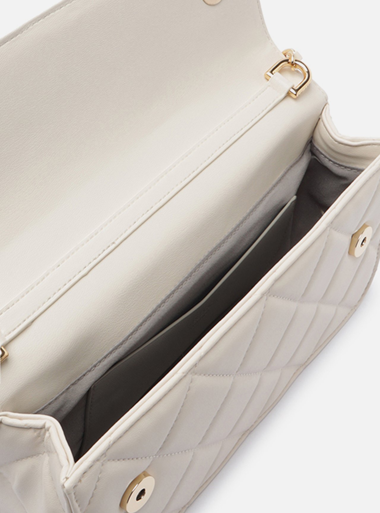Bolsa Tiracolo Branca Média Matelassê Corrente — foto 4