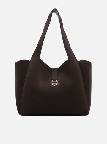 Bolsa Shopping Grande Marrom Couro Acamurçado