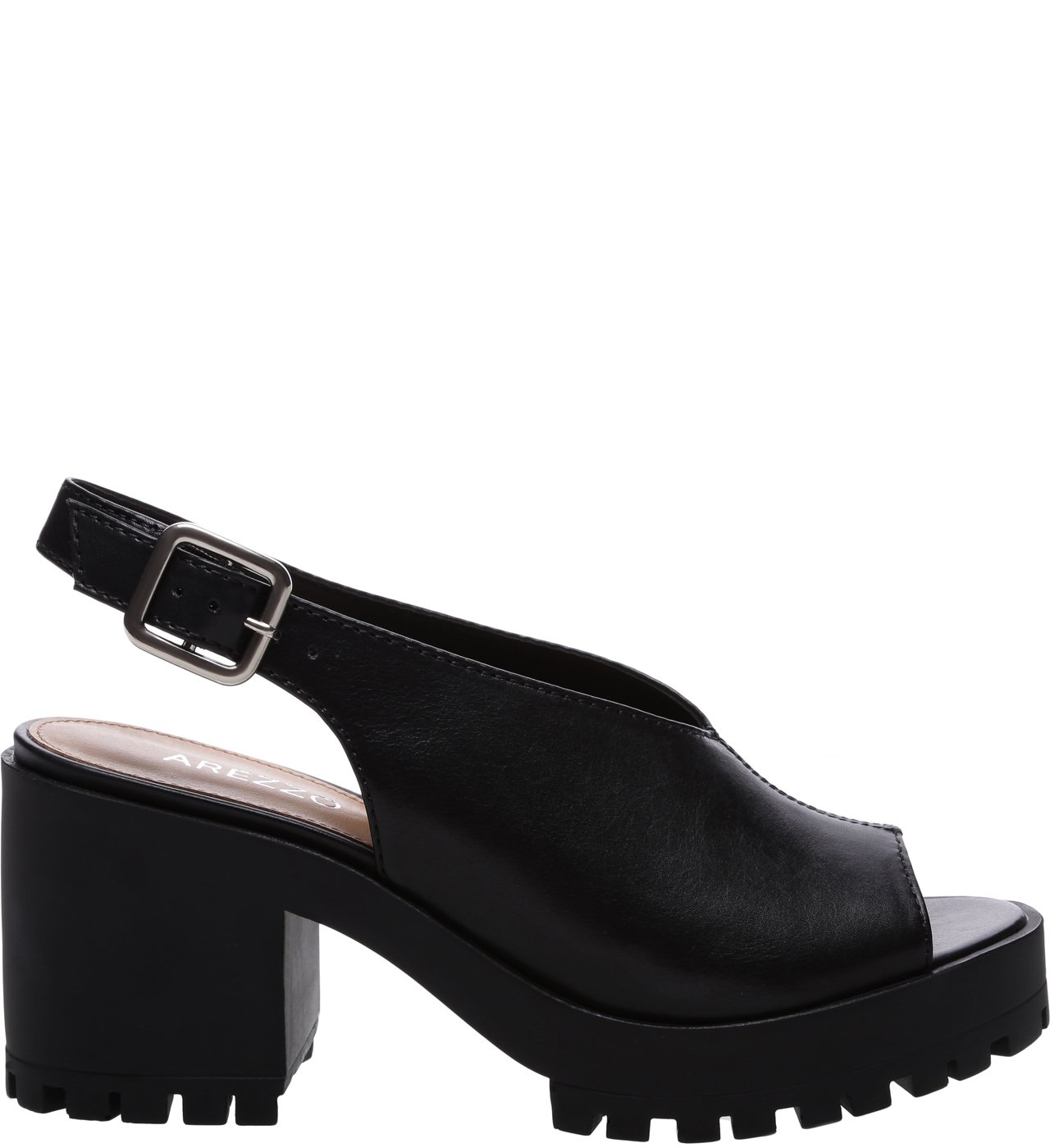Sandal Boot Couro Tratorada Preta
