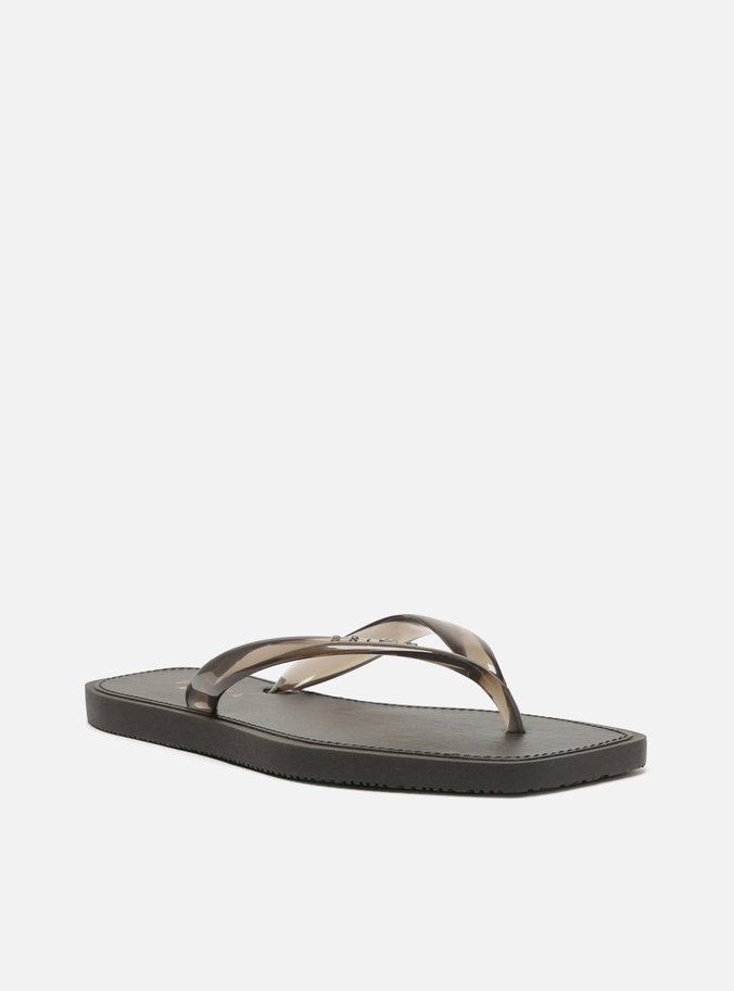 Chinelo de Dedo Preto Transparência Brizza Square