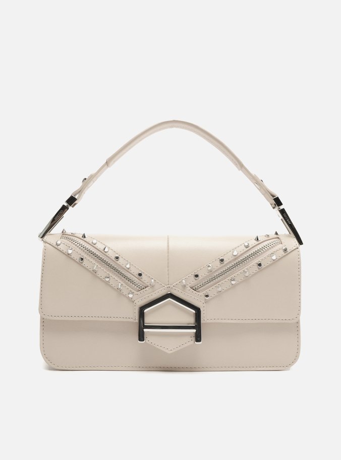 Bolsa Tiracolo Branca Couro Média Spikes