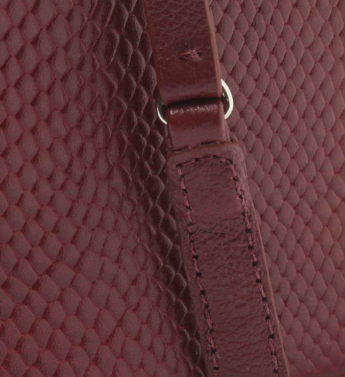 Bolsa Tote Couro Skin Média Bordô