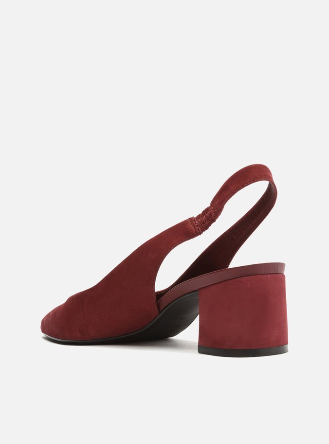 Scarpin Vermelho Nobuck Salto Baixo Helena