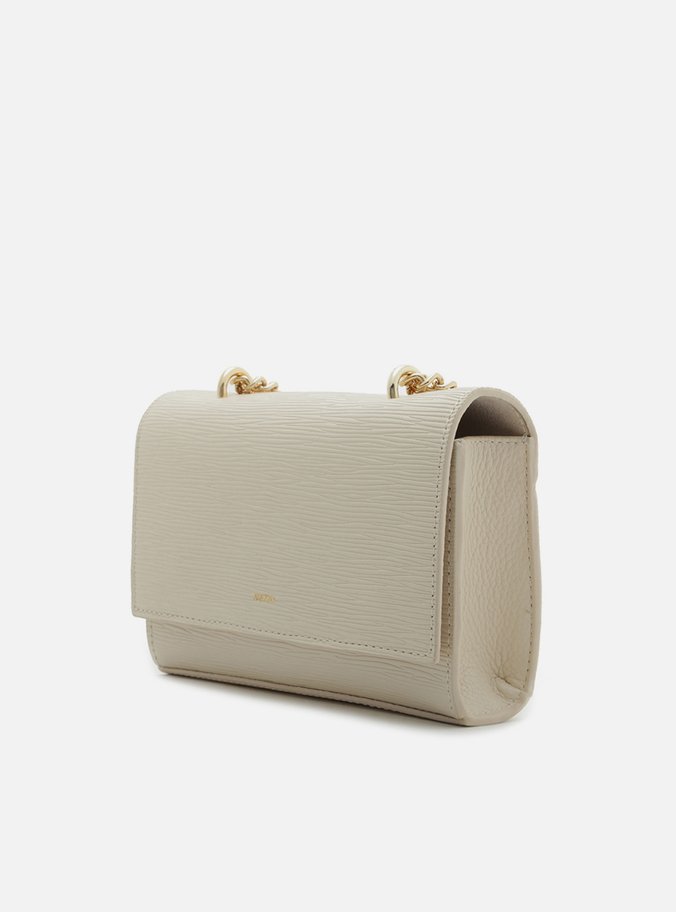 Bolsa Tiracolo Off-White Couro Abraccio Pequena