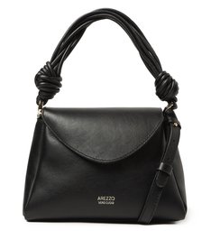Bolsa Satchel Preta Couro Loren Pequena Bolsa Satchel Preta Couro Loren Pequena