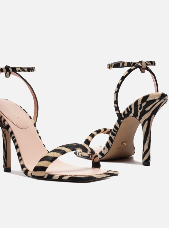 Sandália Animal Print Bico Quadrado