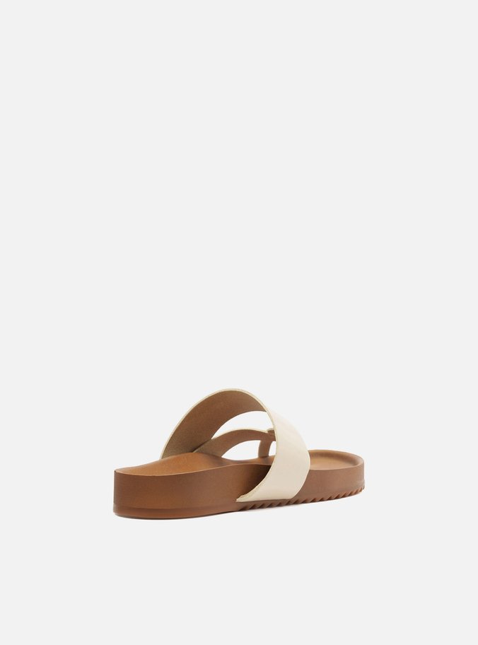 Papete Branca Couro Flatform Tiras Cruzadas