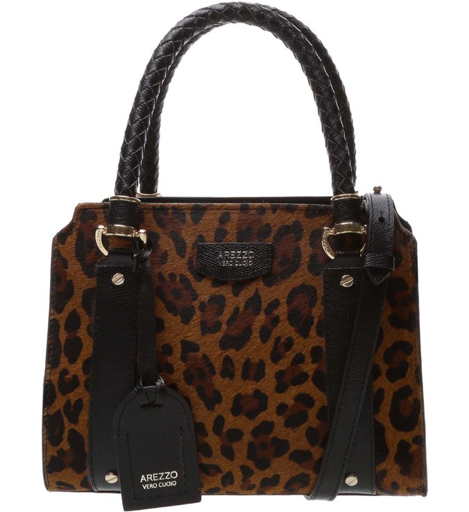 Bolsa Tote Pelo Piazza Média West Leopard