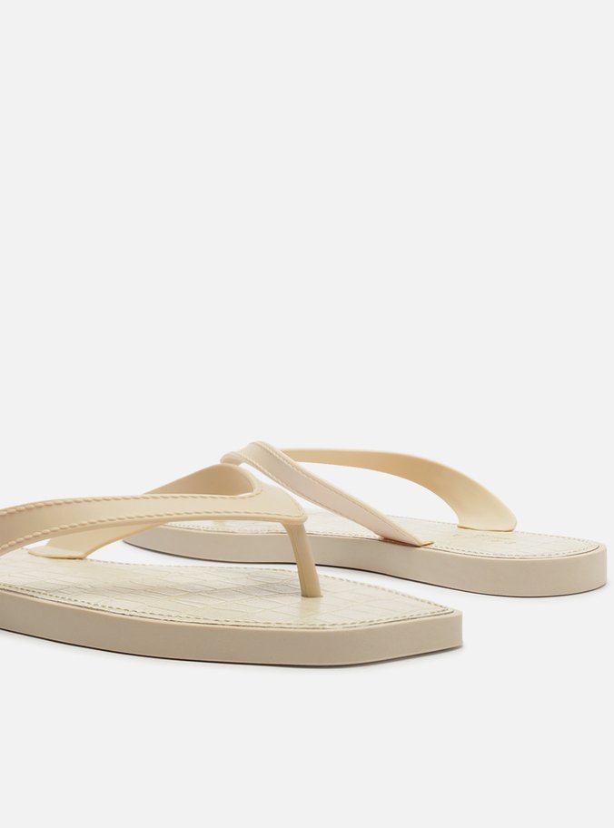 Chinelo de Dedo Branco Croco Rivieira Square