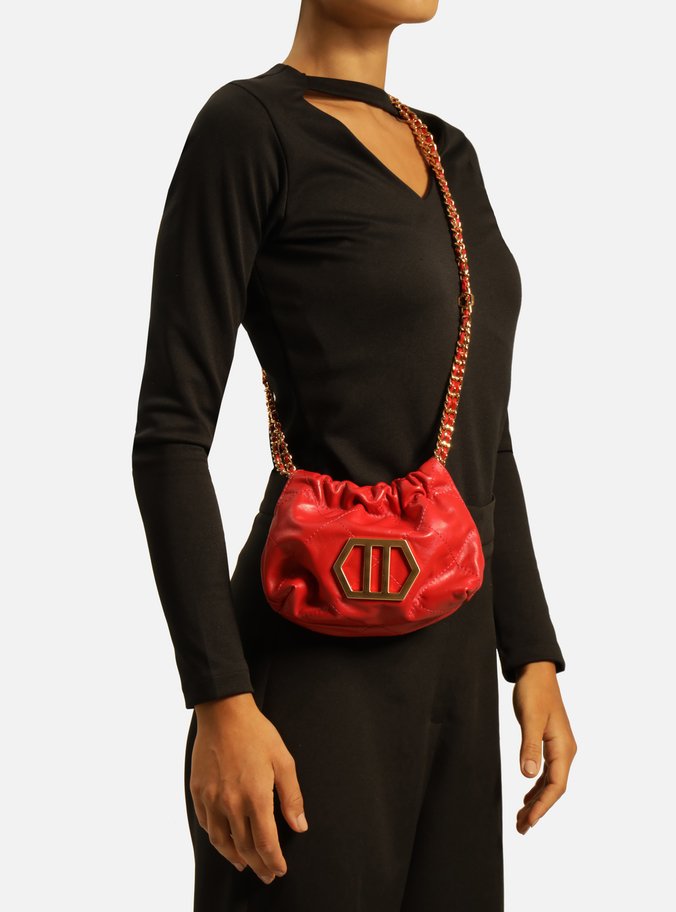 Bolsa Tiracolo Vermelha Couro Ester Pequena