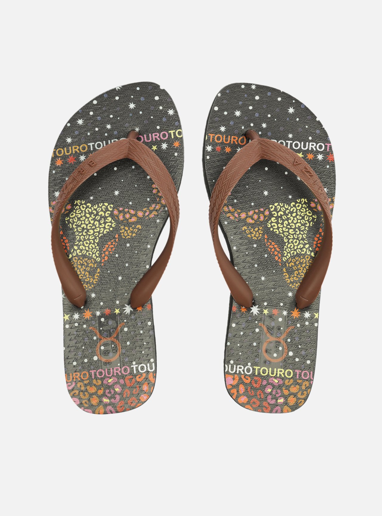 Chinelo de Dedo Marrom Touro Signos Brizza — foto 1