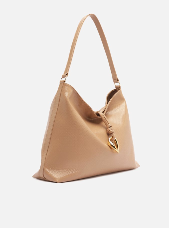 Bolsa Tiracolo Envernizada Nude Grande