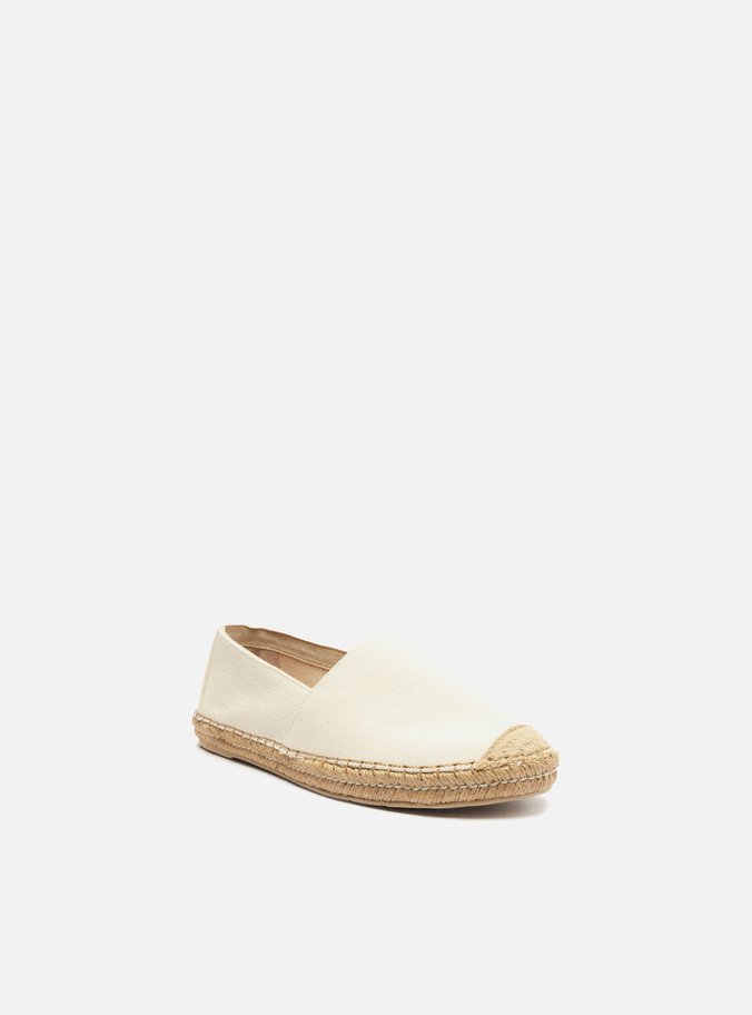 Espadrille Branca Lona Rasteira Fechada