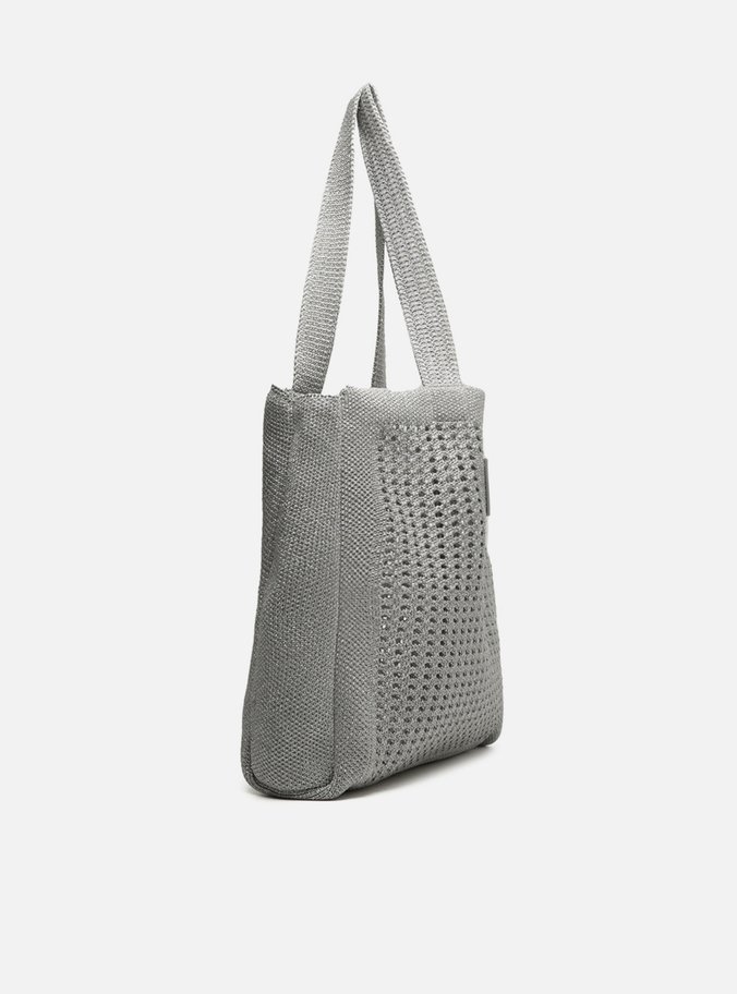 Bolsa Shopping Cinza Metal Mônaco Grande