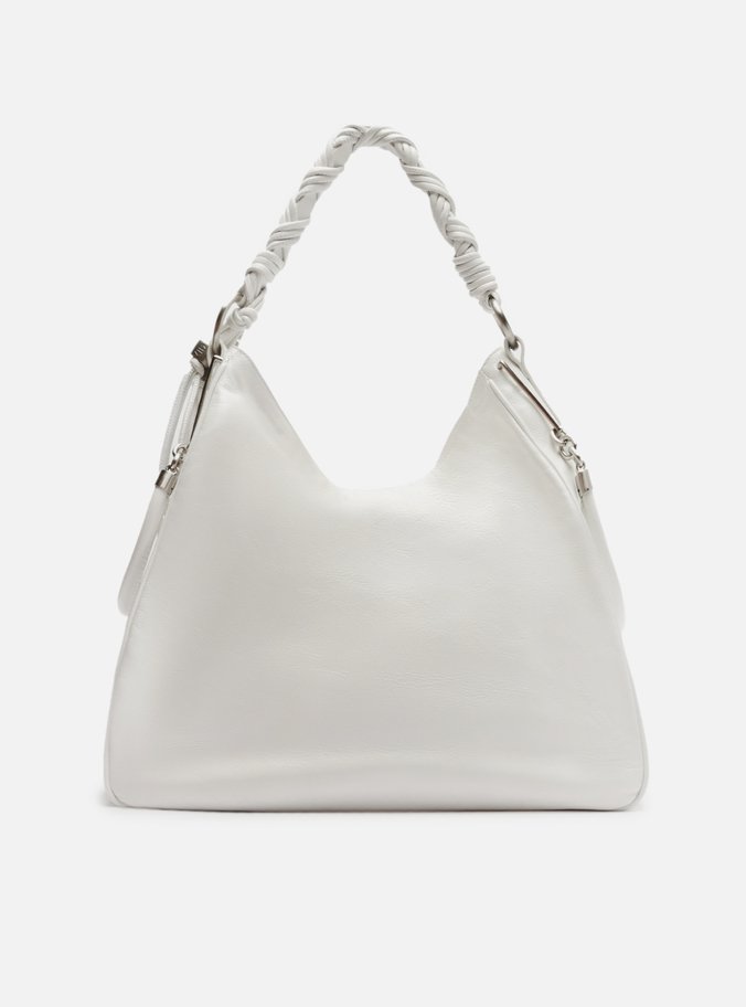 Bolsa Hobo Branca Couro Grande Alça Torcidos