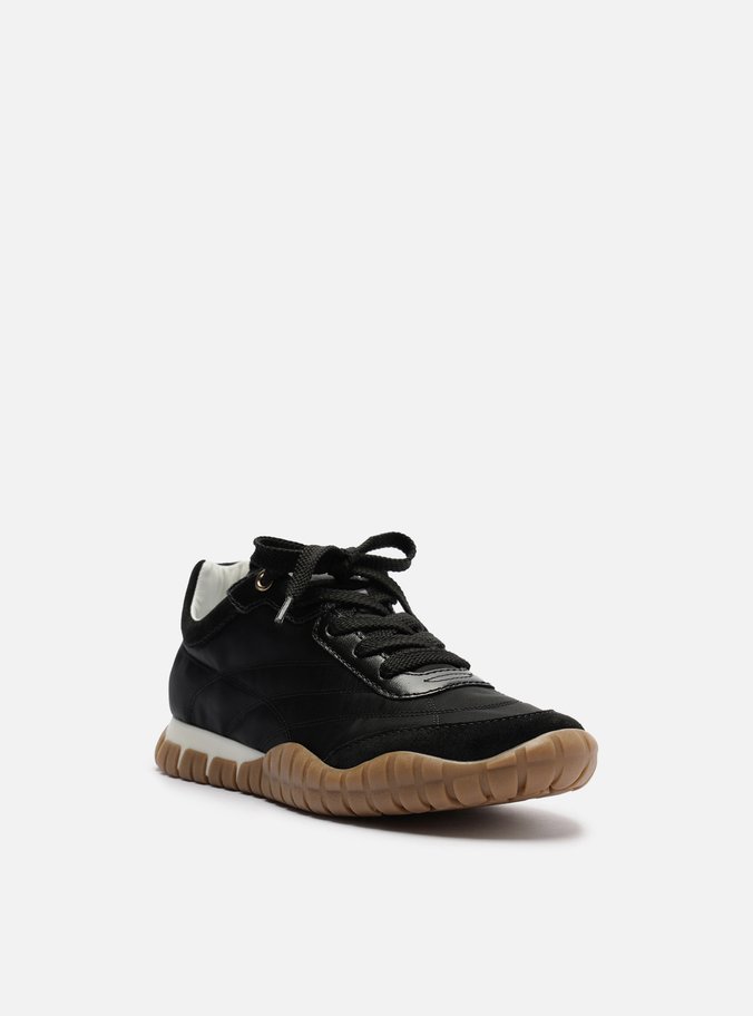 Tênis Preto Suede Mix Sola Emborrachada