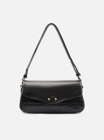 Arezzo — Bolsa Tiracolo Preta Média Textura Croco