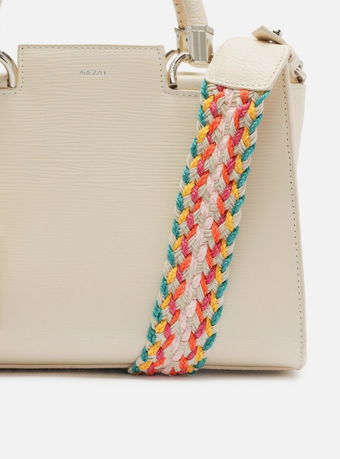 Bolsa Tote Branca Couro Abraccio Média Color