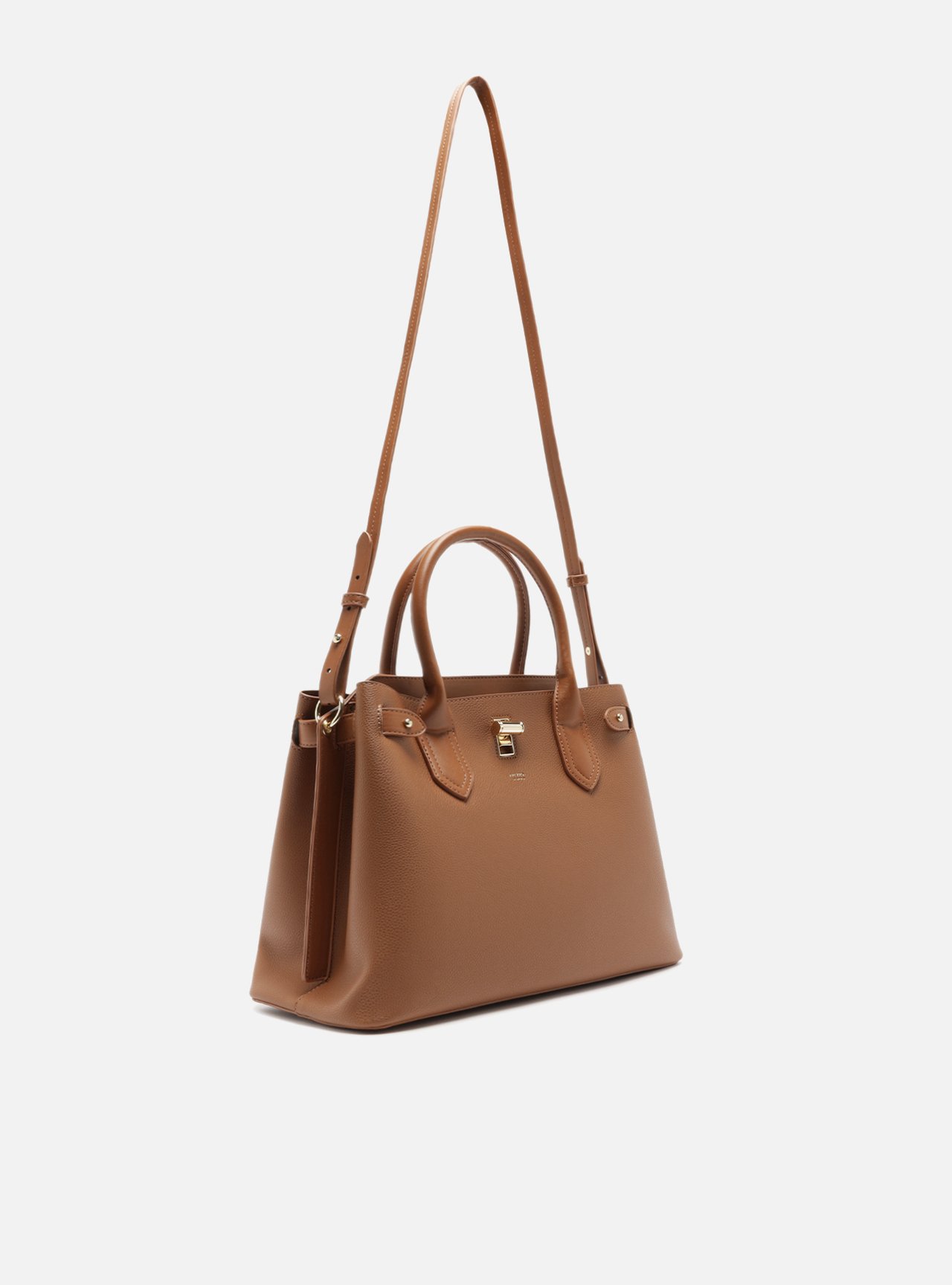 Bolsa Tote Marrom Grande Encaixe Metal — foto 5