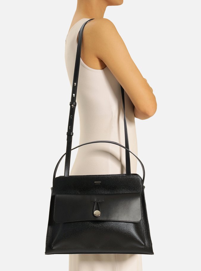 Bolsa Tote Preta Média Encaixe Metal