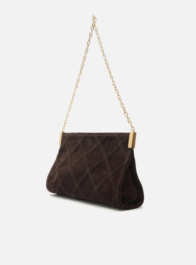 Bolsa Tiracolo Marrom Suede Média Matelassê