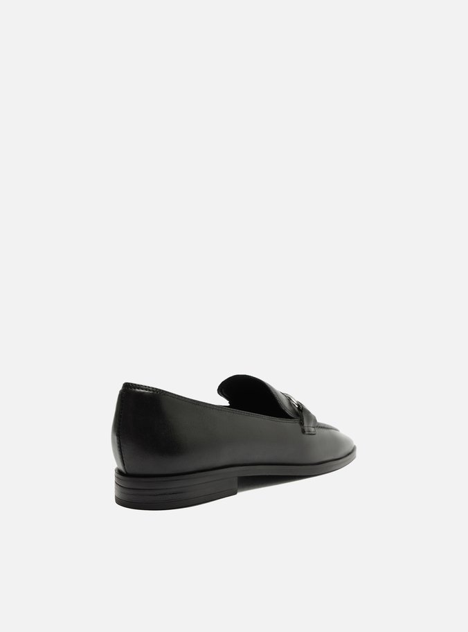 Mocassim Preto Couro Bridão Elos