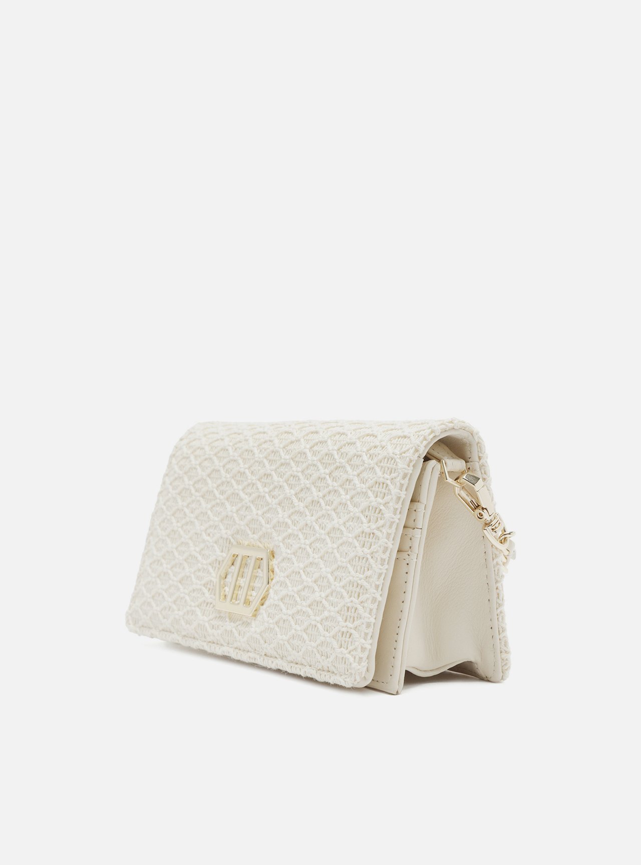 Clutch Cru Crochê Metal Geométrico — foto 2