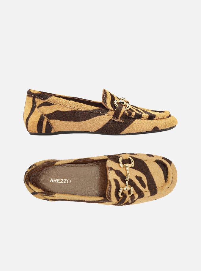 Mocassim Animal Print Bico Quadrado Bridão
