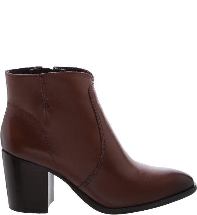 Bota Couro Salto Médio Bloco Whisky