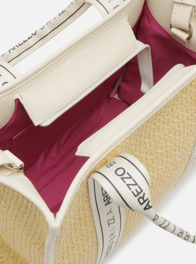 Bolsa Tote Nude Palha Lulu Grande