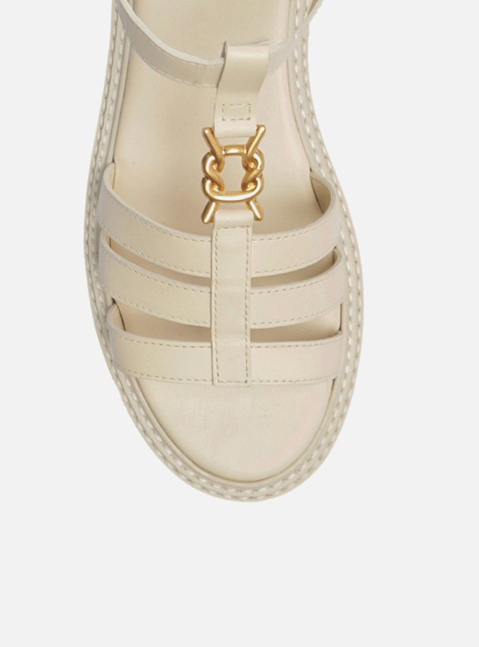 Papete Off-White Couro Salto Baixo Tratorada