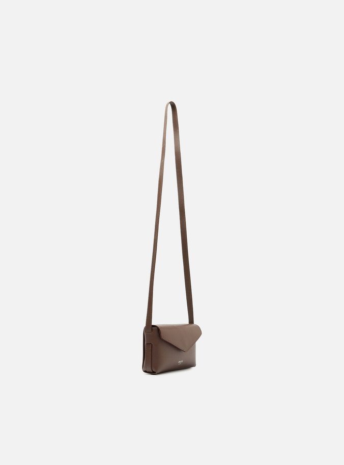 Bolsa Tiracolo Marrom Escura Pequena Envelope